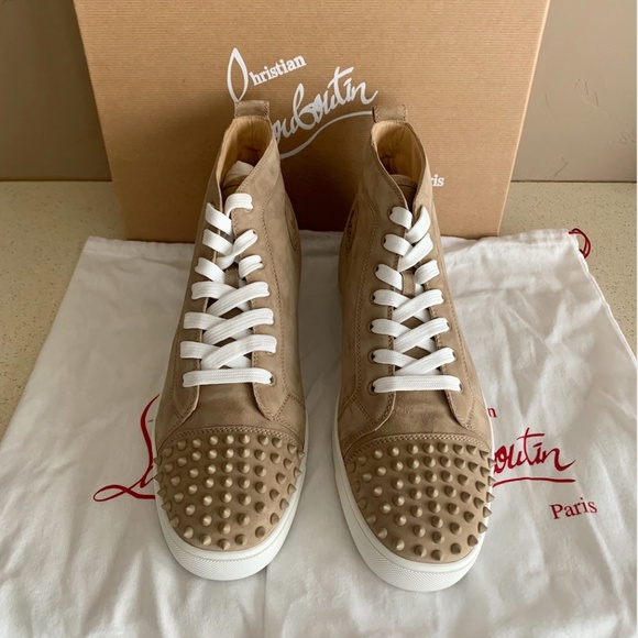 CHRISTIAN LOUBOUTIN LOU SPIKE SUEDE HIGH TOPS - Picture 2 of 7
